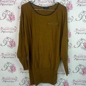 TAIFUN long sleeve zipper detail shiny trim Mustard Long Sleeve Top